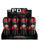 PDX Elite Vibrating Strokers Display - Flesh Display of 12