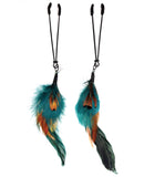 Nipple Clamp Black Tweezer w/Color Feather