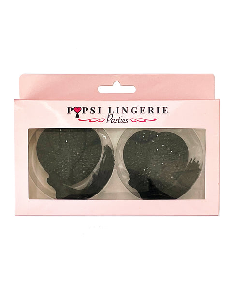 Diamond Reuseable Tassel Pasties - Black O/S