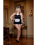 4 pc Maid Me Dirty Apron, Maid Cap, French Cuffs, Panty w/Dirty Screen Print Black/White QN, Costumes,- www.gspotzone.com
