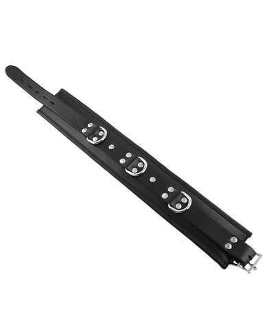 Rouge Leather 3 D-Ring Padded Collar - Black