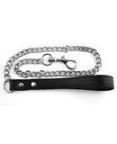 Rouge Leather Handle Lead Leash - Black