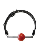 Rouge Leather Ball Gag w/Removable Ball - Black w/Red