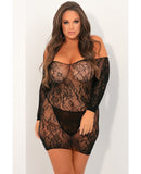 Seductive Lace Dress - Black