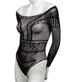 Scandal Plus Size Off the Shoulder Body Suit - Black