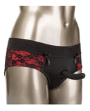 Scandal Crotchless Pegging Panty Set L/XL - Red