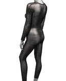 Radiance Crotchless Full Body Suit - Black O/S