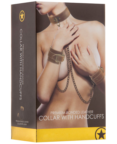 Shots Ouch Collar w/Handcuffs - Brown