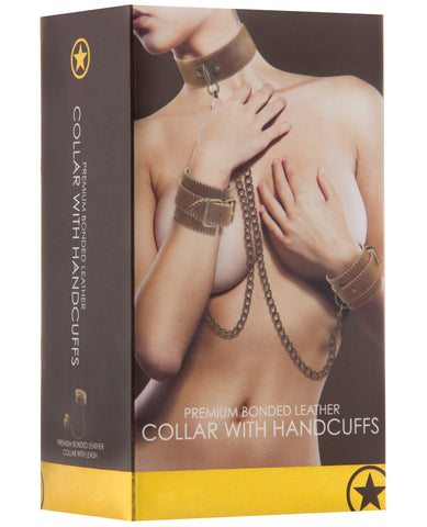 Shots Ouch Collar w/Handcuffs - Brown