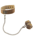 Shots Ouch Collar w/Handcuffs - Brown