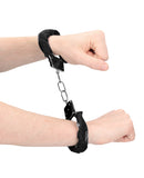 Shots Ouch Denim Metal Handcuffs - Black