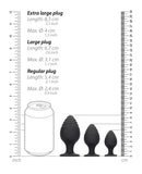 Shots Ouch Rippled Butt Plug Set - Black