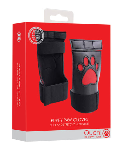 Shots Ouch Puppy Play Puppe Play Paw Cut-Out Gloves - Red