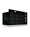 Shots Ouch 8" Textured Curved Hollow Strap On - Glow in the Dark