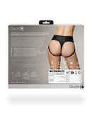 Shots Ouch Vibrating Strap On Thong w/Removable Rear Straps - Black XS/S