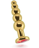 Shots Rich 4.9" Butt Plug w/Crystal - Gold/Red Sapphire
