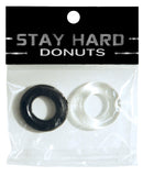 Ignite Thick Power Stretch Donut Cock Ring - Clear/Black  2 Pack
