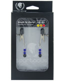 Adjustable Broad Tip Blue Beaded Nipple Clamps, Bondage Blindfolds & Restraints,- www.gspotzone.com