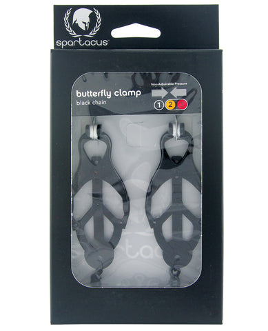 Black Butterfly Style Nipple Clamps w/Chain