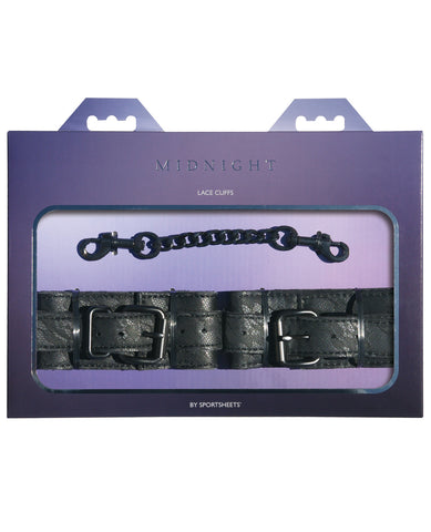 Midnight by Sportsheets Lace Cuffs - Black