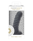 Sportsheets 8" Banx Ribbed Hollow Silicone Sheath Dildo - Black