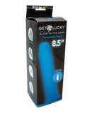 Get Lucky 8.5" Glow in the Dark Periwinkle Peen Dildo