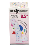 Get Lucky 8.5" Real Skin Confetti Cock - Multi Color