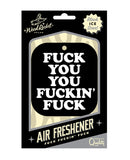 Wood Rocket Fuck You You Fucking Fuck Air Freshener - Black Ice