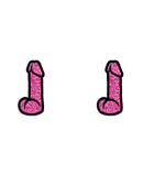 Wood Rocket Sex Toy Pink Dildo Earrings