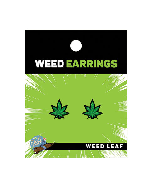 Wood Rocket Weed Earrings