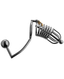 Master Series Condemned Penetration Cage w/Anal & Urethral Insertion - Silver