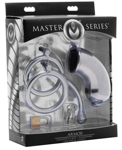 Master Series Armor Chastity Cage & Removable Urethral Insert