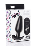 Bang! 21X Vibrating Silicone Butt Plug w/Remote - Black