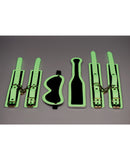 Master Series Kink in the Dark Glowing Cuffs & Blindfold & Paddle Set