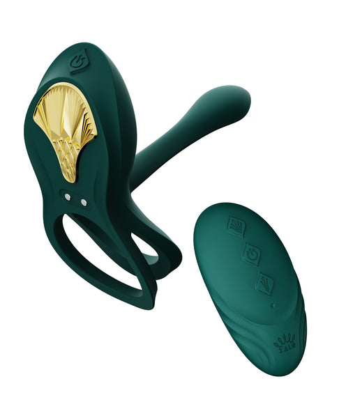 ZALO Bayek Vibrating Couples Ring w/Remote - Turquoise Green