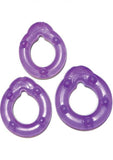 All American Triple Rings (Clear/Purple)