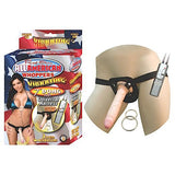 All American Whoppers 7 inches Vibrating Dong Universal Harness