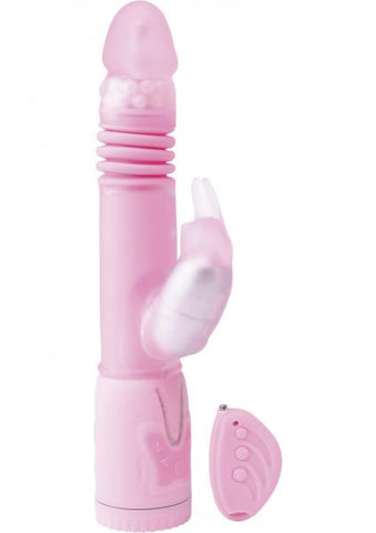 Remote Control Thrusting Rabbit Pearl Vibrator Pink