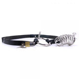 Chastity Belt with Lock Steel Black