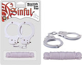 Sinful Metal Cuffs W/keys & Love Rope