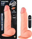 Maxx Men Vibrating 9.5in Straight Dong 10 Fuction Waterproof Flesh