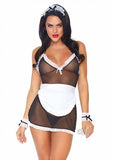 4 Piece Seductive French Maid Bed Costume O/S Black White