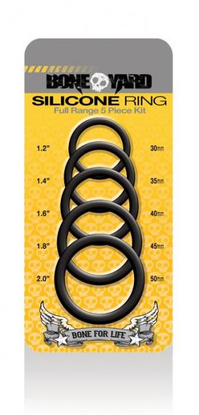 Boneyard Silicone Ring 5 Pcs Kit Black