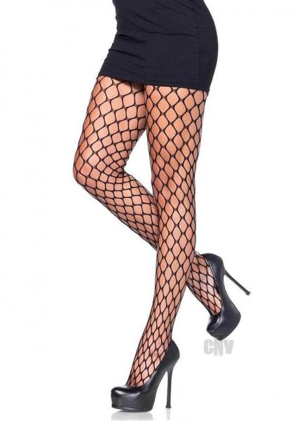 Sharp Edge Scale Net Pantyhose O/S Black