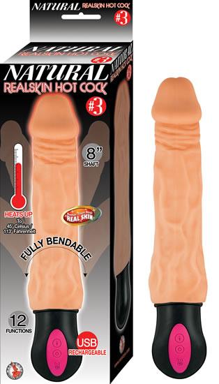 Natural Realskin Hot Cock #3 8 inches Beige