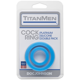 Titanmen Cock Ring Platinum Silicone Double Pack