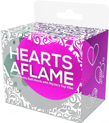 Hearts A Flame Erotic Lovers Bath Bomb Heart Shape Scented Bath Bomb With Mystery Toy Vibe