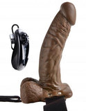 Fetish Fantasy Series 7in Vibrating Hollow Strap-on With Balls Brown