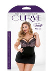 Curve Josephine Cutout Molded Leopard Print Chemise & G-string Rose Leopard 1x/2x
