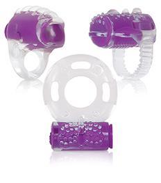 Ring True Unique Pleasure Rings Kit Clear Purple 3 Pack